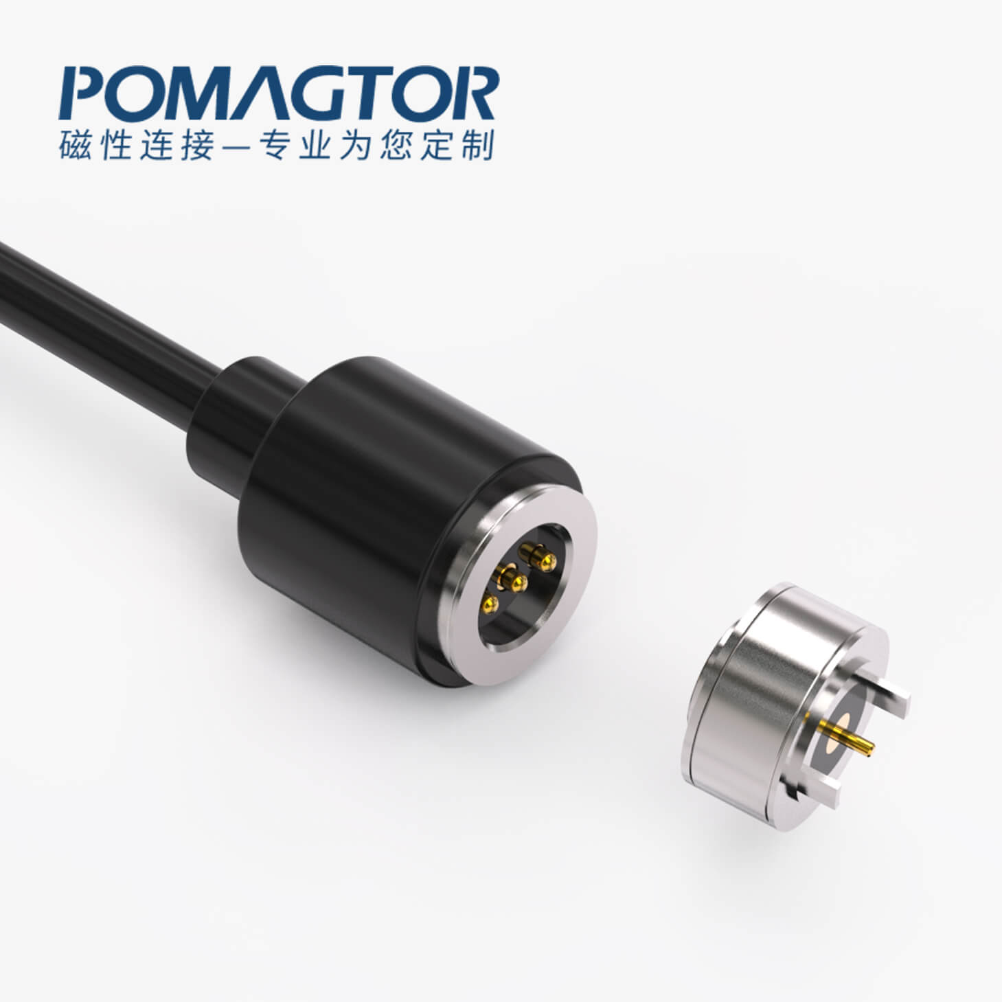 磁吸数据线 圆形磁性系列：3PIN，电压5V，电流2.5A，工作行程1.1mm:80±20gf，弹力10000次+，工作温度-30°~85° 