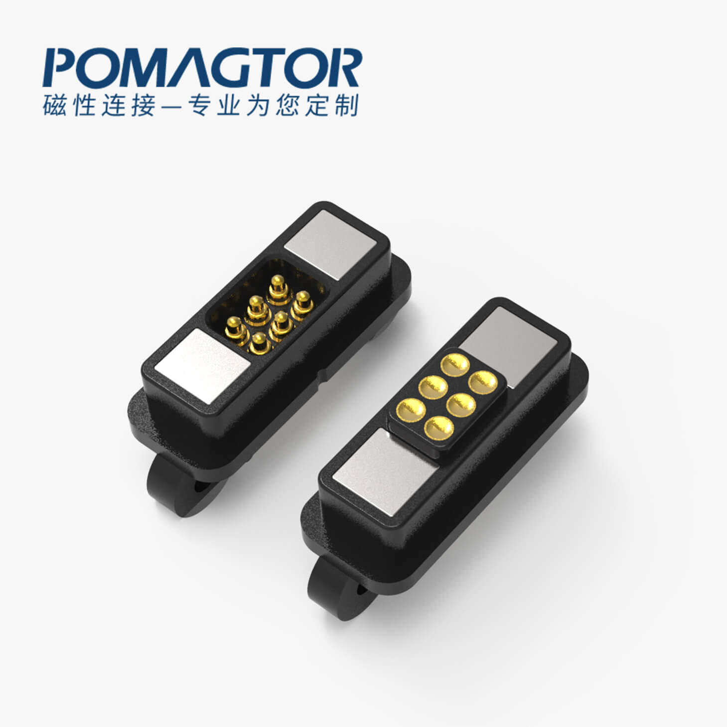 磁吸连接器 TK磁性系列：6PIN，电镀黄铜Au5u，电压5V，电流2A