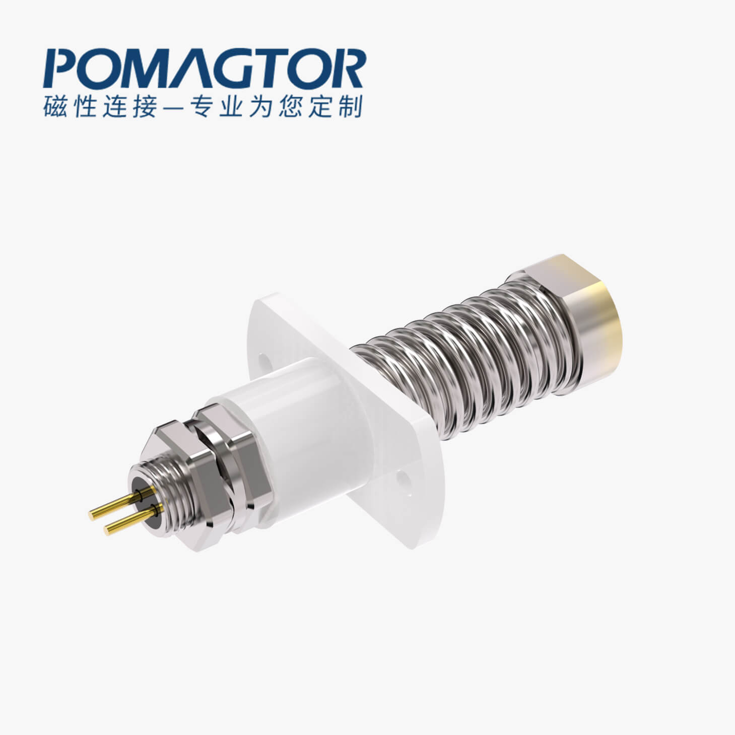 POGO PIN 大电流：电压220V，电流60A，工作行程6mm:300±50gf，弹力20000次+，工作温度-30°~85°
