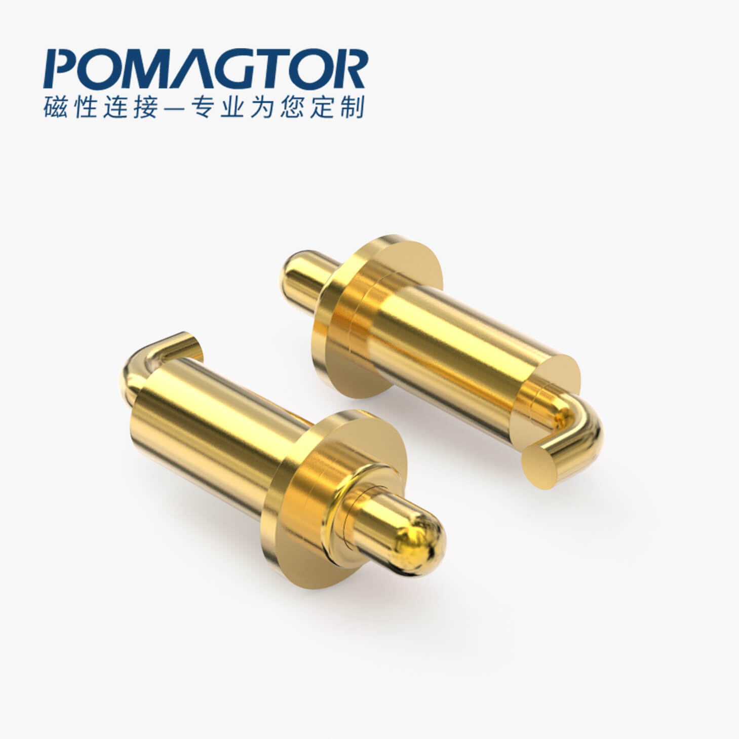 POGO PIN 折弯式：电镀黄铜Au5u，电压5V，电流3A，工作行程1.0mm:60±15gf，弹力10000次+，工作温度-30°~85°