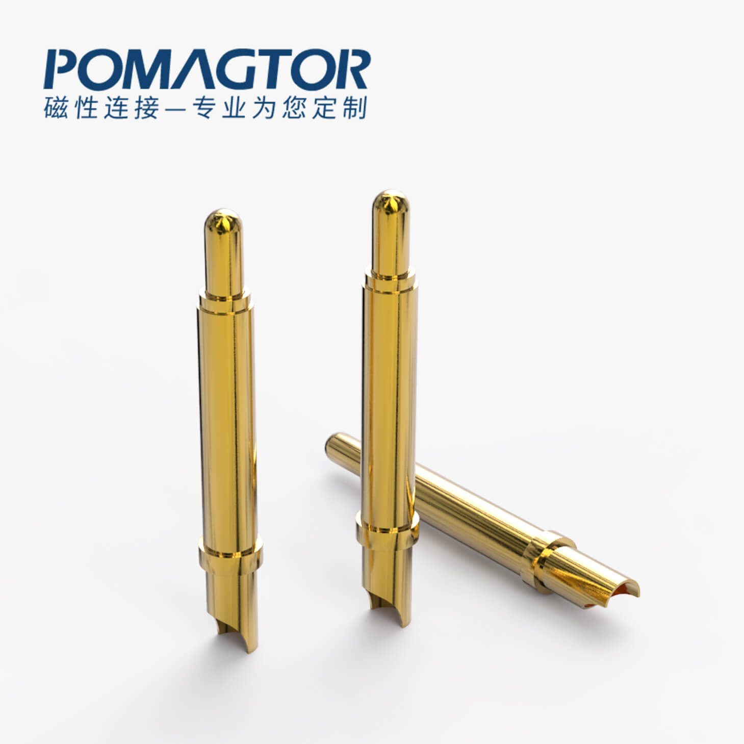 POGO PIN 焊线式：电镀黄铜Au50u，电流3A，工作行程1.5mm:140±20gf，弹力50000次+，工作温度-30°~85°