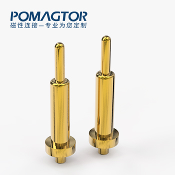 POGO PIN DIP式：电镀黄铜Au3u，电压5V，电流1A，工作行程1.0mm:40±15gf，弹力10000次+，工作温度-30°~85°