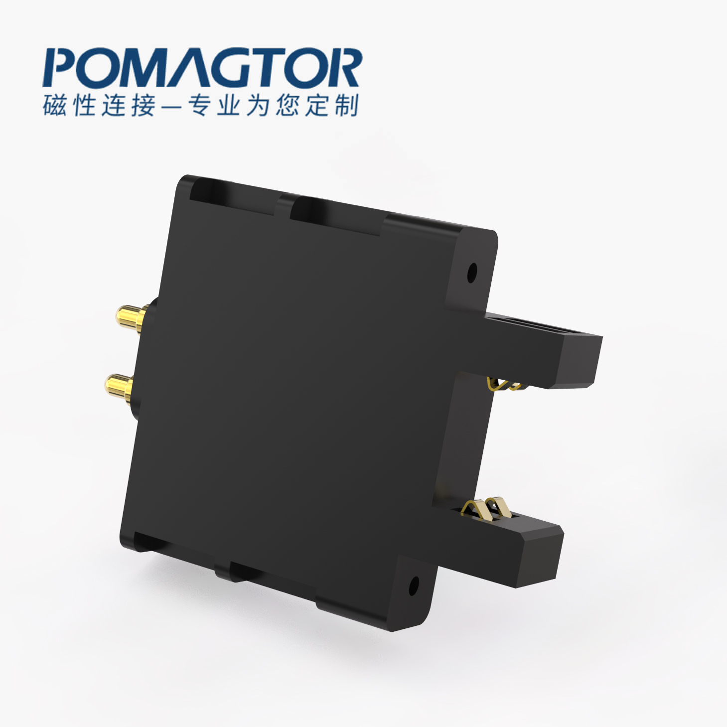 POGO PIN连接器 其他类：2PIN，电镀黄铜Au5u，电压12V，电流4A，工作行程2.5mm:80gfMax，弹力10000次+，工作温度-30°~85°