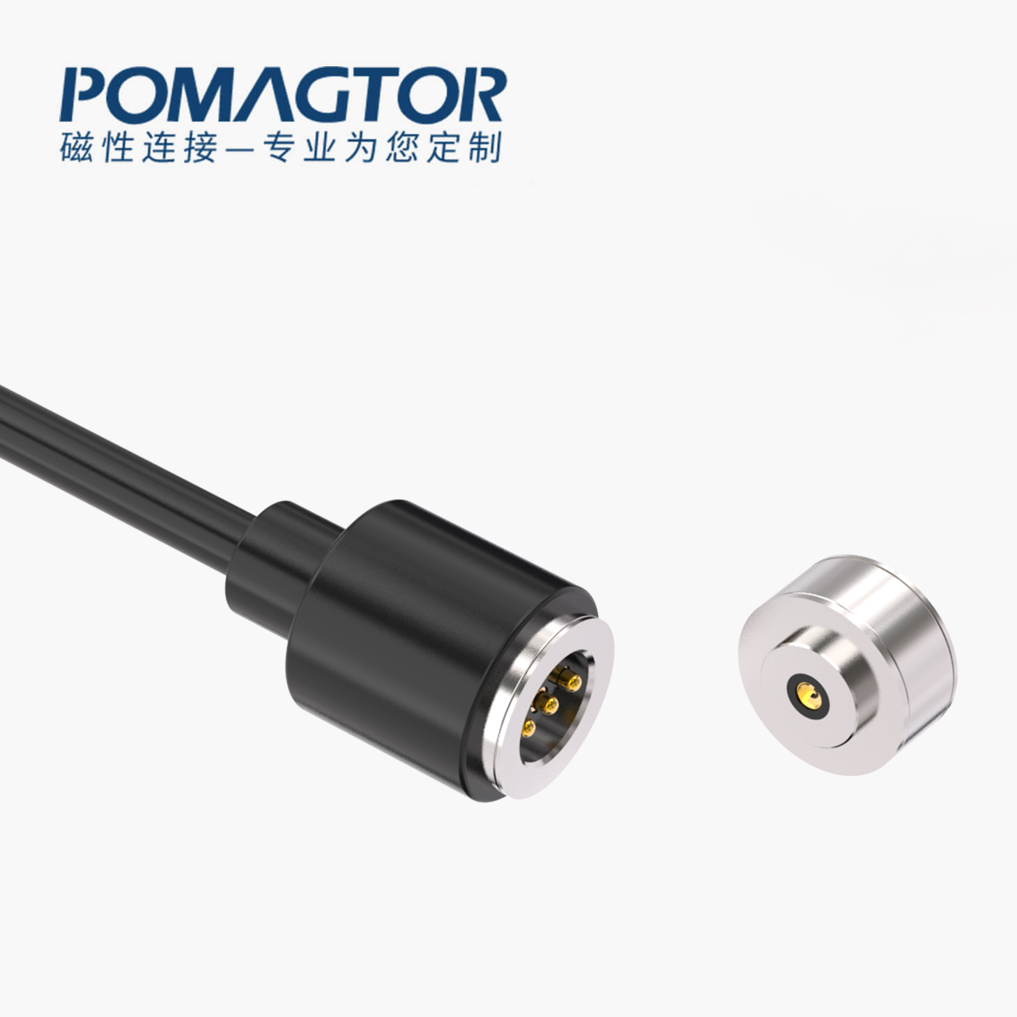 磁吸数据线 圆形磁性系列：3PIN，电压5V，电流2.5A，工作行程1.1mm:80±20gf，弹力10000次+，工作温度-30°~85° 